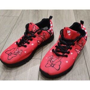 Dots And Bows Red Sneakers Athletic Shoes Women's Size 10, Men's Size 7.5